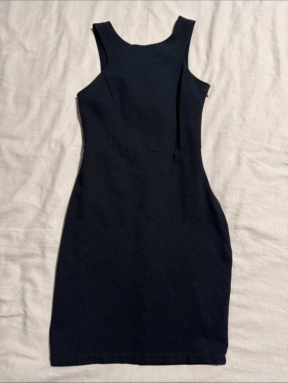 Solemio Black Sleeveless Mini Bodycon Dress